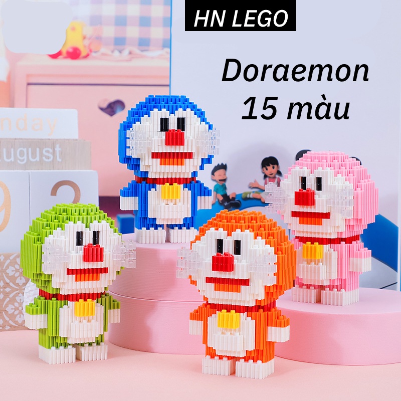 Mô hình lắp ráp Doraemon mini 15 màu khác nhau thỏa sức sáng tạo siêu dễ thương