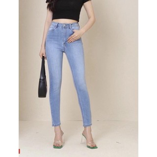 Quần jean nữ trơn co giãn vải mềm mịn 100% cotton cao cấp, Quần jean skiiny ôm co giãn mạnh 5 màu