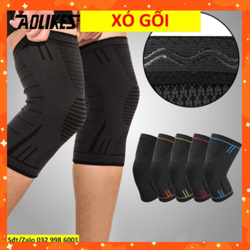 Bó gối Sport hàng hiệu Aolikes HX-7723 Băng Gối co dãn đàn hồi giãn nở 4D 7723 che chở đầu gối hnvn1