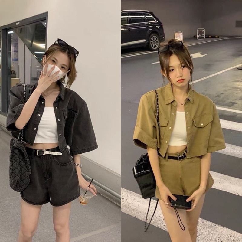 SET 2 MÓC ÁO CROPTOP KÈM QUẦN ĐÙI S2MACK