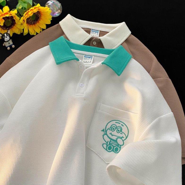 Áo thun Polo nam nữ chất vải tổ ong mềm mát, trẻ trung phong cách Hàn Quốc AO9