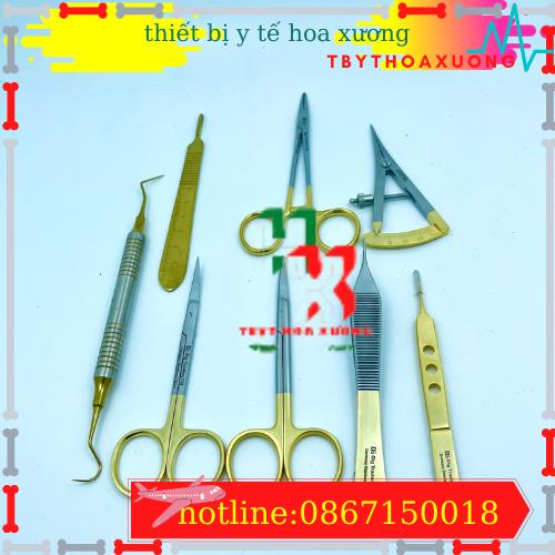 Bộ Dụng Cụ Nhấn Mí Thẩm Mỹ Cán Vàng Xanh Cao Cấp