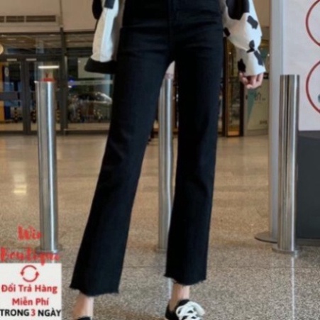 Quần bò jeans nữ ống đứng co giãn 4D cạp cao Win Boutique Hot trend | BigBuy360 - bigbuy360.vn