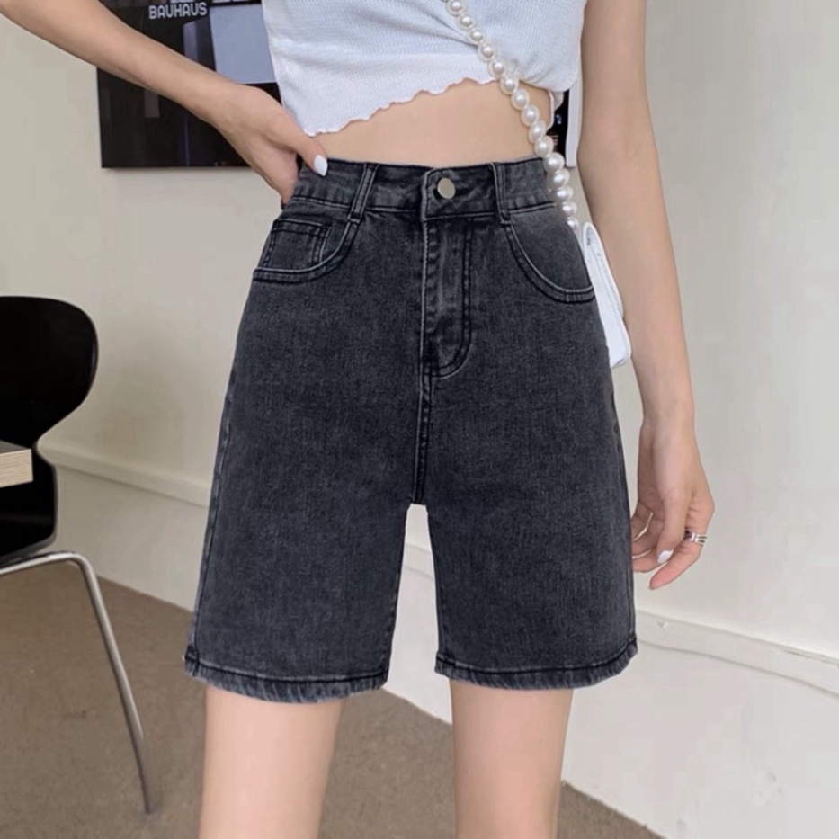 Quần Sọt Ngố Lửng ống loe Nữ Chất Bò Lưng Cao ULZZANG Hot Trend | BigBuy360 - bigbuy360.vn