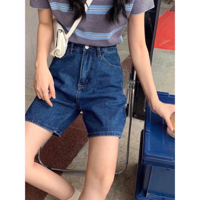 Quần Sọt Ngố Lửng ống loe Nữ Chất Bò Lưng Cao ULZZANG Hot Trend | BigBuy360 - bigbuy360.vn