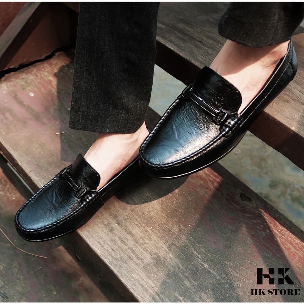 Giày lười nam da bò napan nhập khẩu - hàng cao cấp êm chân, mềm mại dễ sử dụng - bảo hành 12 tháng