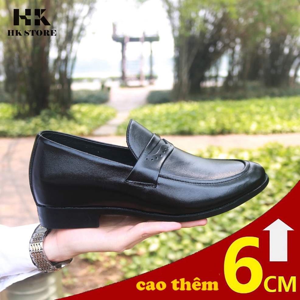 Giày tây nam tăng chiều cao - kiểu dáng trẻ chung - lịch sự - da bò thật 100% - bảo hành 12 tháng
