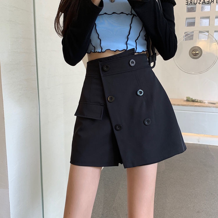 Quần Culottes Lưng Cao Lệch Tà Phong Cách Mới Dễ Phối Đồ Cho Nữ