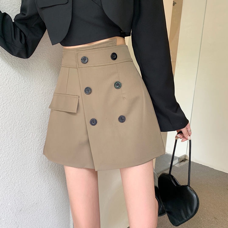 Quần Culottes Lưng Cao Lệch Tà Phong Cách Mới Dễ Phối Đồ Cho Nữ