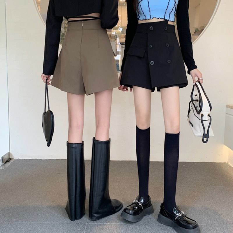 Quần Culottes Lưng Cao Lệch Tà Phong Cách Mới Dễ Phối Đồ Cho Nữ