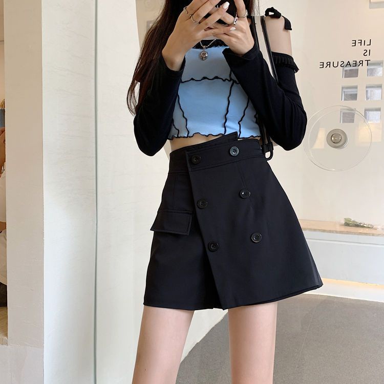 Quần Culottes Lưng Cao Lệch Tà Phong Cách Mới Dễ Phối Đồ Cho Nữ