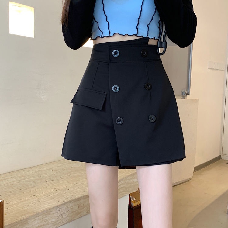 Quần Culottes Lưng Cao Lệch Tà Phong Cách Mới Dễ Phối Đồ Cho Nữ