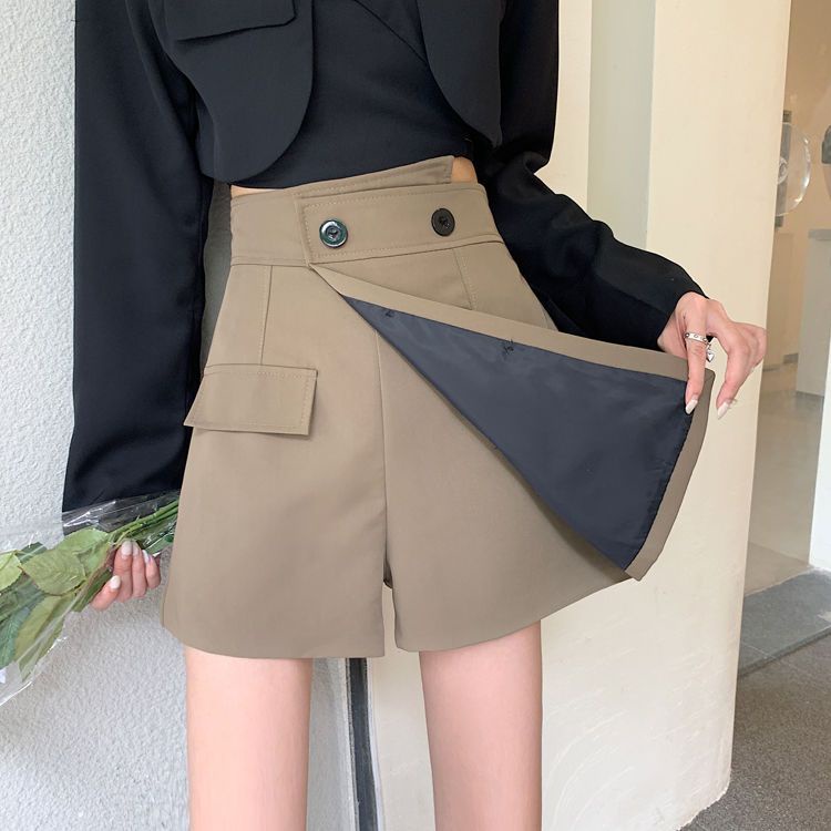 Quần Culottes Lưng Cao Lệch Tà Phong Cách Mới Dễ Phối Đồ Cho Nữ