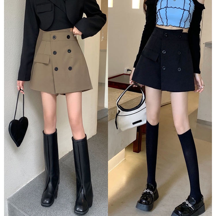 Quần Culottes Lưng Cao Lệch Tà Phong Cách Mới Dễ Phối Đồ Cho Nữ