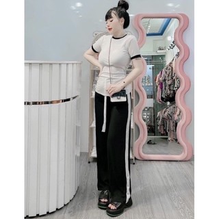 Set bộ thun quần dài sọc ( kèm hình thật )