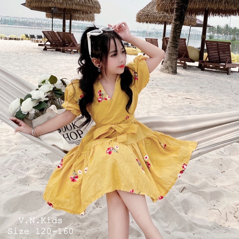 Váy hoa đuôi cá cho Bé đi chơi,đi biển size đại 17kg-40kg