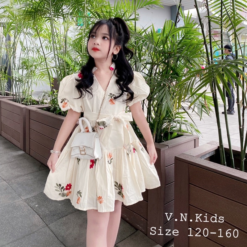 Váy hoa đuôi cá cho Bé đi chơi,đi biển size đại 17kg-40kg