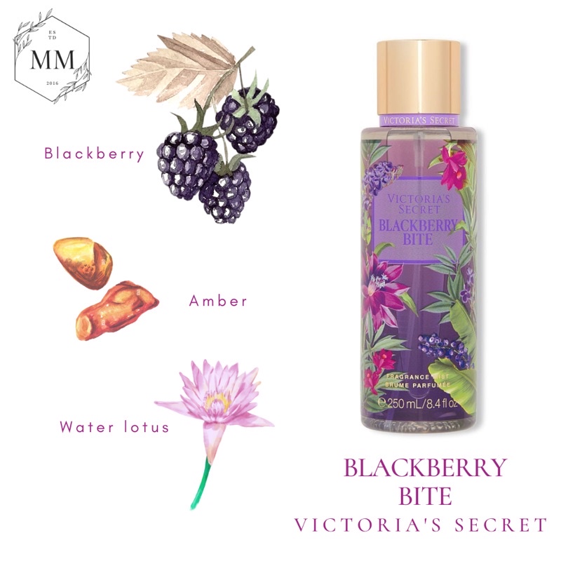 - Bộ sản phẩm Xịt Thơm Toàn Thân Victoria’s Secret Body Mist Blackberry Bite Melon Drench