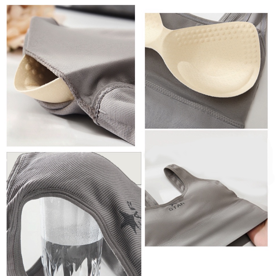 Áo Bra Nâng Ngực Tốt  Thun Gân Tăm Lưng Khoét Chữ V Cao Cấp helenaroom BRA 810