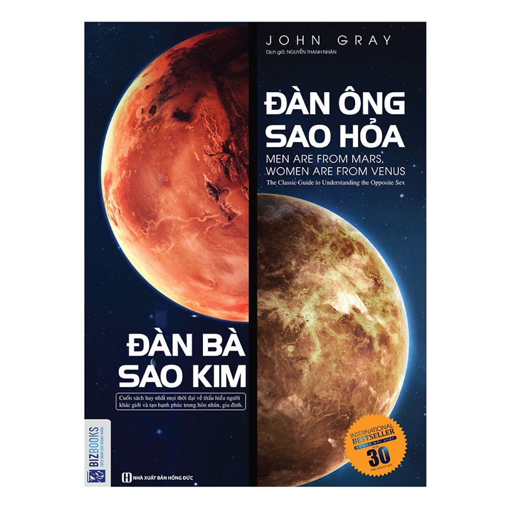 Sách Đàn Ông Sao Hỏa Đàn Bà Sao Kim - Thấu Hiểu Phụ Nữ Đàn Ông Hay, Giữ Hạnh Phúc Gia Đình, Tình Yêu - bizbooks