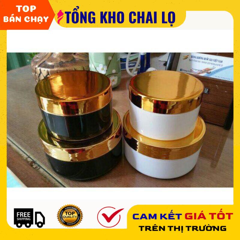 Hủ K100 nắp xi vàng/ hủ đựng kem body 100 gam nắp xi vàng