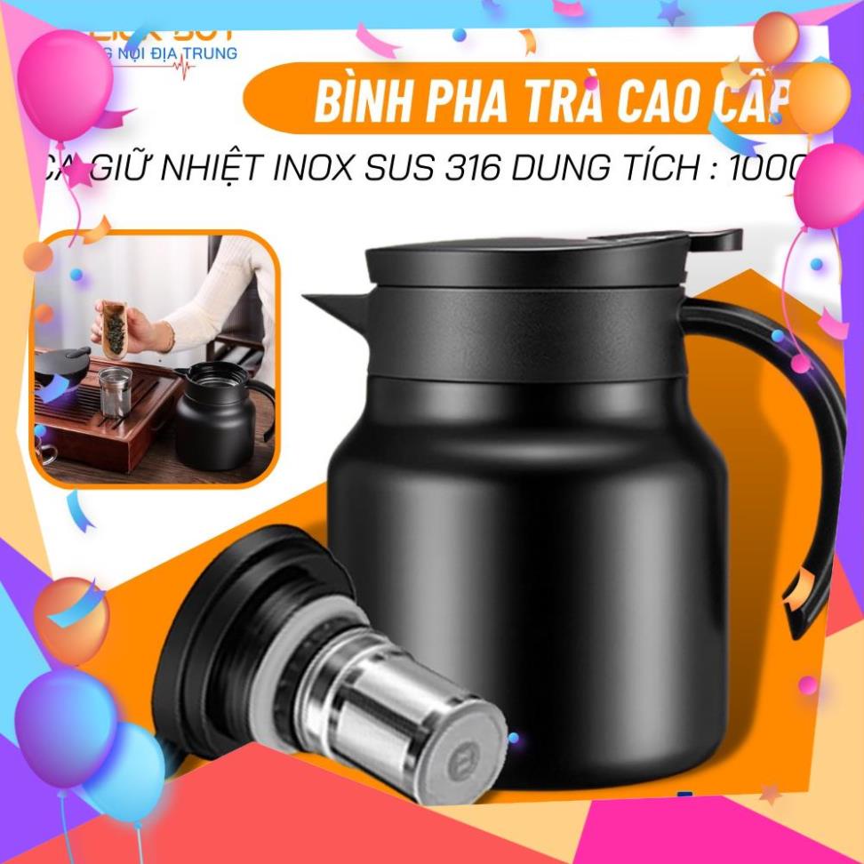 m7 Ấm pha trà giữ nhiệt inox 316 dung tích 1 lít hàng cao cấp - Ca nước giữ nhiệt đựng nước nóng 7hy