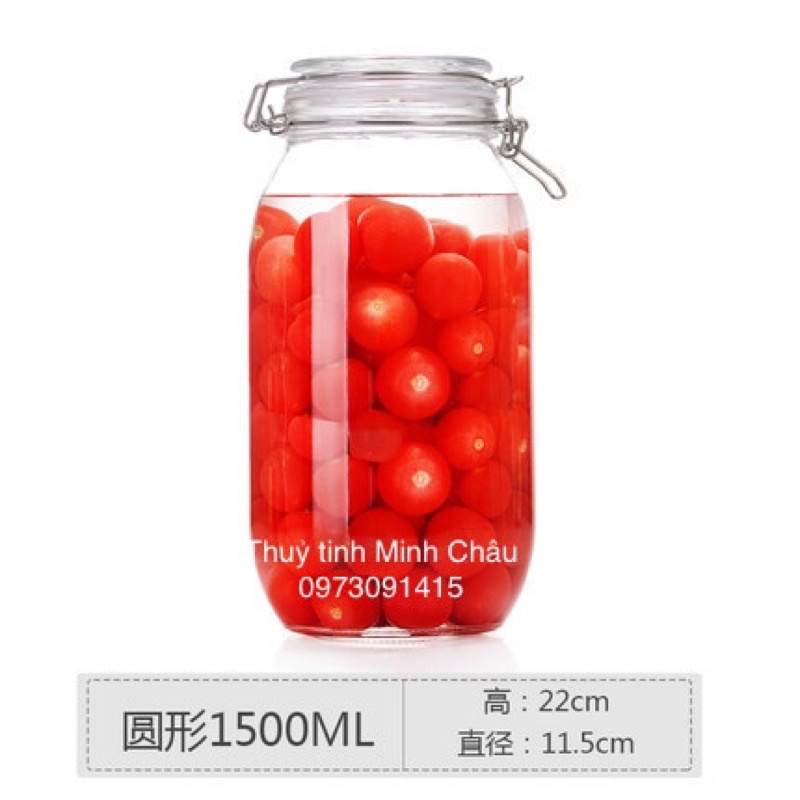 Hũ lọ thuỷ tinh nắp cài 1500ml