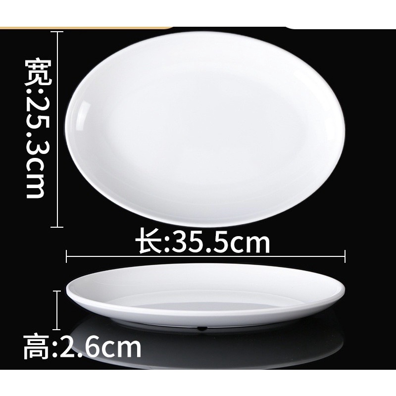 Đĩa nhựa Melamine trắng A41-14 cao cấp hàng size to cho khách sạn, quán ăn,nhà hàng
