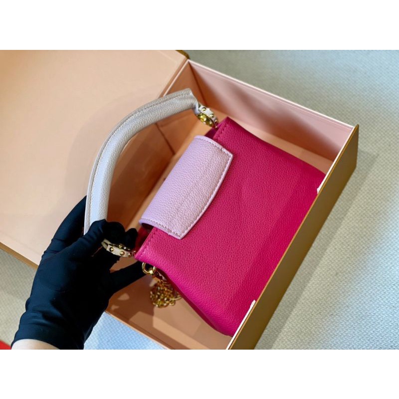 Túi xách nữ cao cấp LV CAPU bản mini sz21cm da bò phụ kiện sáng bóng