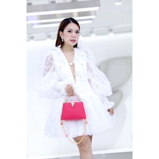 Túi xách nữ cao cấp LV CAPU bản mini sz21cm da bò phụ kiện sáng bóng