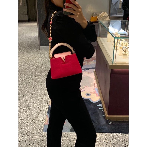 Túi xách nữ cao cấp LV CAPU bản mini sz21cm da bò phụ kiện sáng bóng