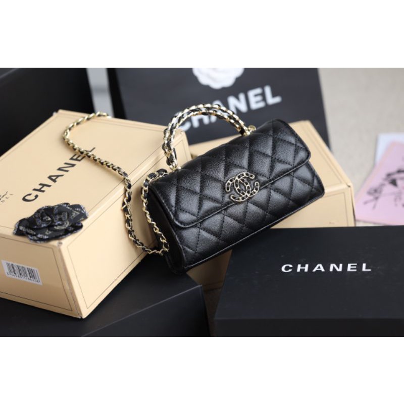 Túi xách nữ C.N Top da caviar sz20cm siêu đẹp form cực xinh xắn full 2box