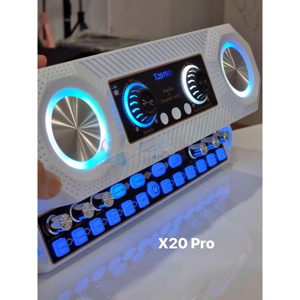 Soundcard X20 pro kiêm thu âm Kèm 2micro karaoke không dây