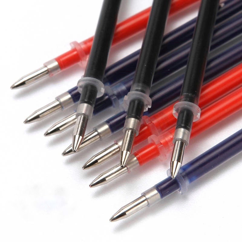Combo 50 - 100 ruột bút thay vào bút bi bấm mực nước xanh đỏ đen