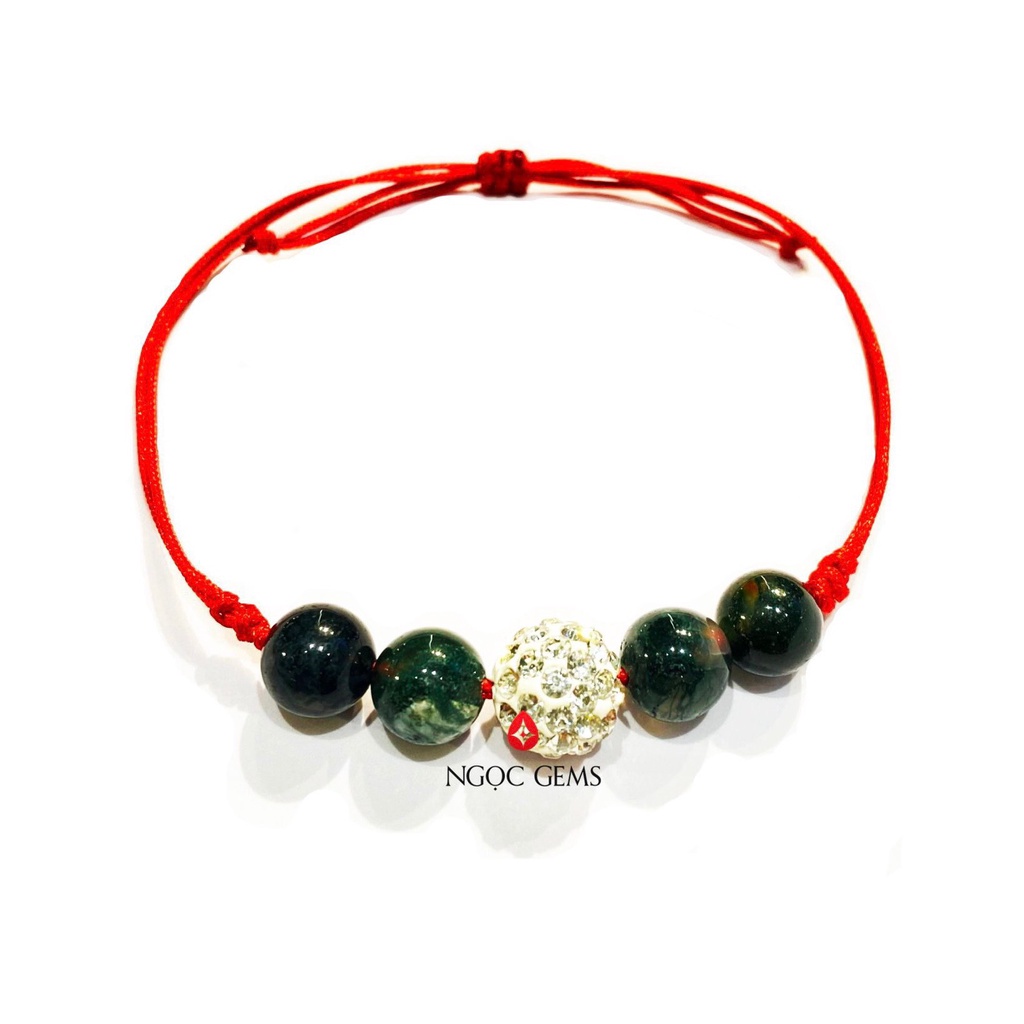 Đá phong thủy Vòng Chalcedon Mix Pha Lê Trắng Hợp Mệnh Mộc Hoả -Phongthuy6688 -Phongthuy6688