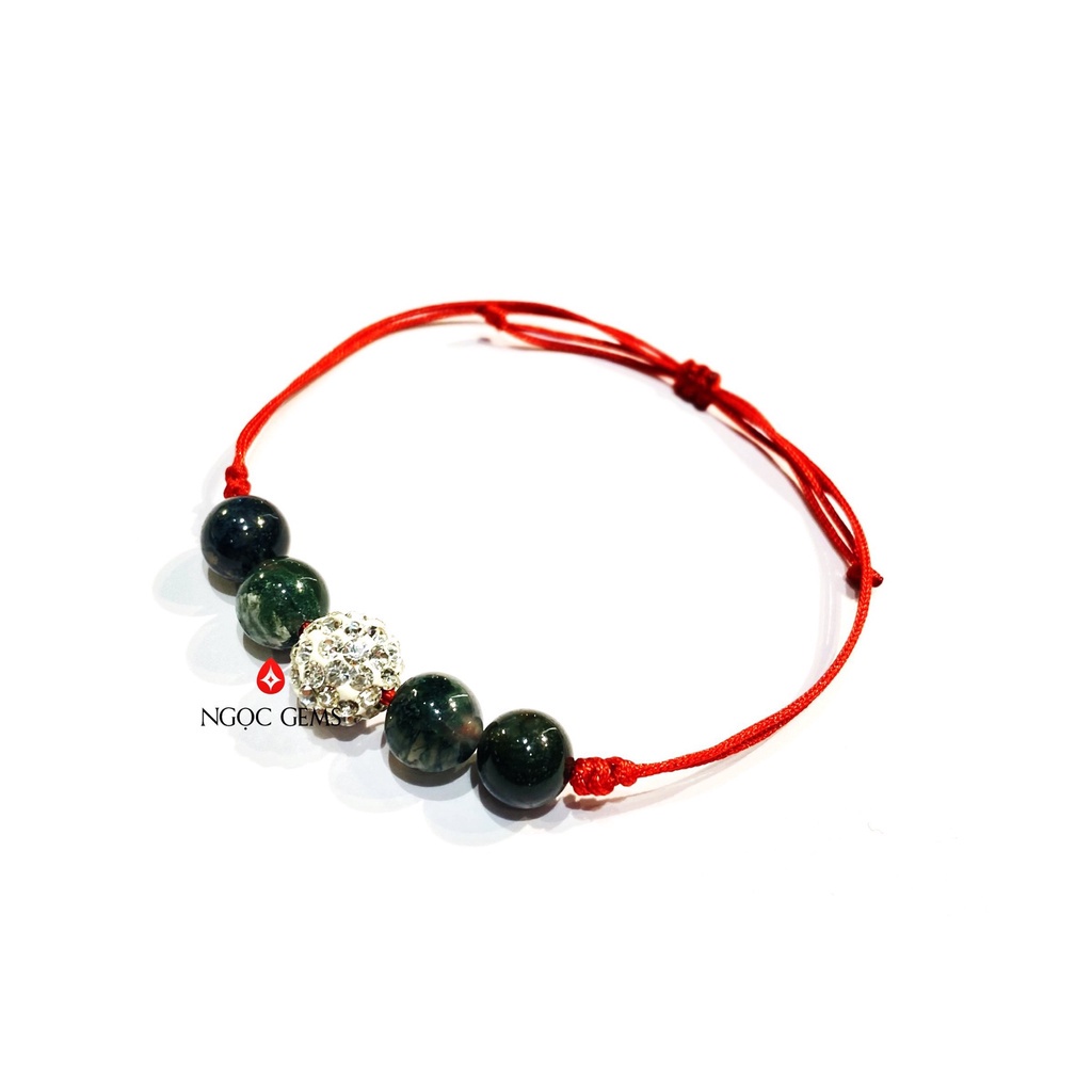 Đá phong thủy Vòng Chalcedon Mix Pha Lê Trắng Hợp Mệnh Mộc Hoả -Phongthuy6688 -Phongthuy6688