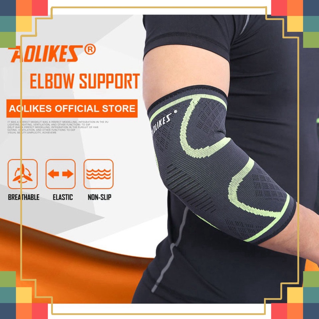 Băng chở che khuỷu tay hàng hiệu Aolikes HZ-7547 kéo giãn co dãn và đàn hồi sport elbow support Xỏ khuỷu tay 7547 vntkx