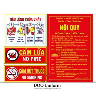 Bộ nội quy tiêu lệnh PCCC (4 tấm) - HÀNG LOẠI 1 - CHỐNG RỈ