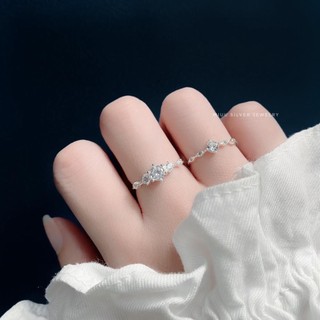 Nhẫn bạc nữ Miuu Silver đính đá xinh xắn, sang trọng Elina Ring AO10