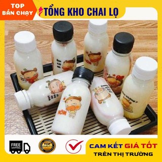 Chai đựng trà sữa, sữa chua, nước ép 100ml nắp vặn đen [giá sỉ tận gốc]