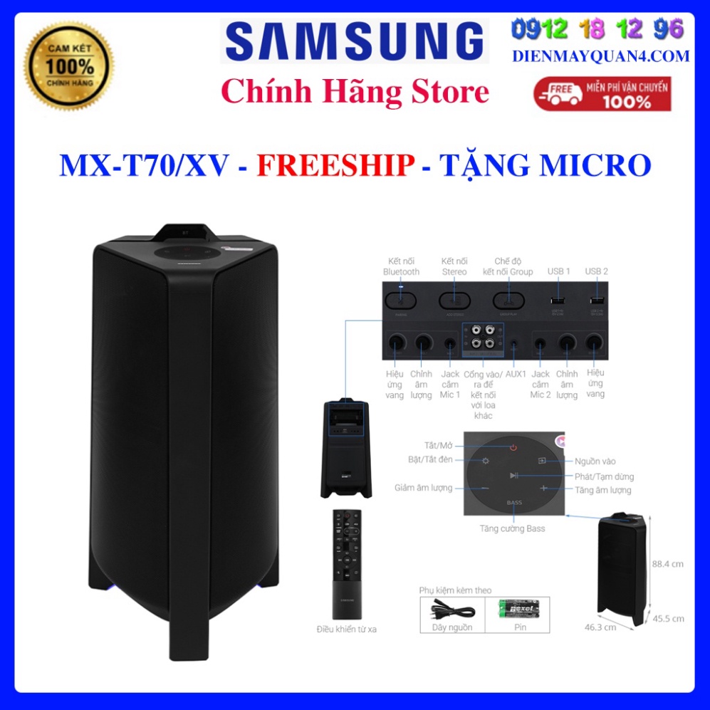 [ TẶNG MIC | Loa Tháp Samsung MX-T70/XV