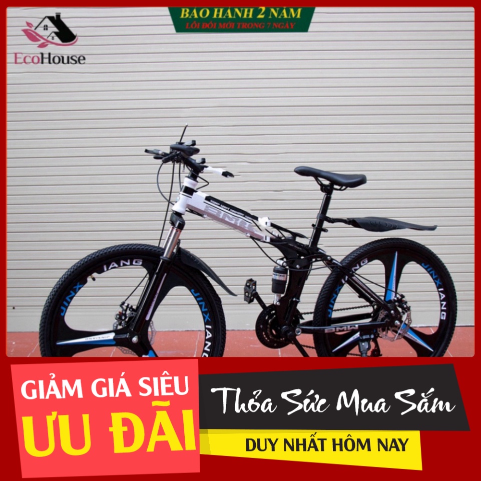 Giảm Lớn Xe đạp thể thao, xe đạp địa hình gấp gọn BMW mâm bánh đúc khung thép siêu bền phanh đĩa cơ học 7 cấp độ, bảo hà