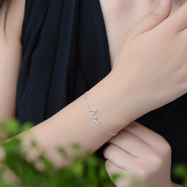 Ahellogirl Vòng Đeo Tay Bạc Dạng Hạt Tròn Rỗng Mới Cho Nữ Qu6