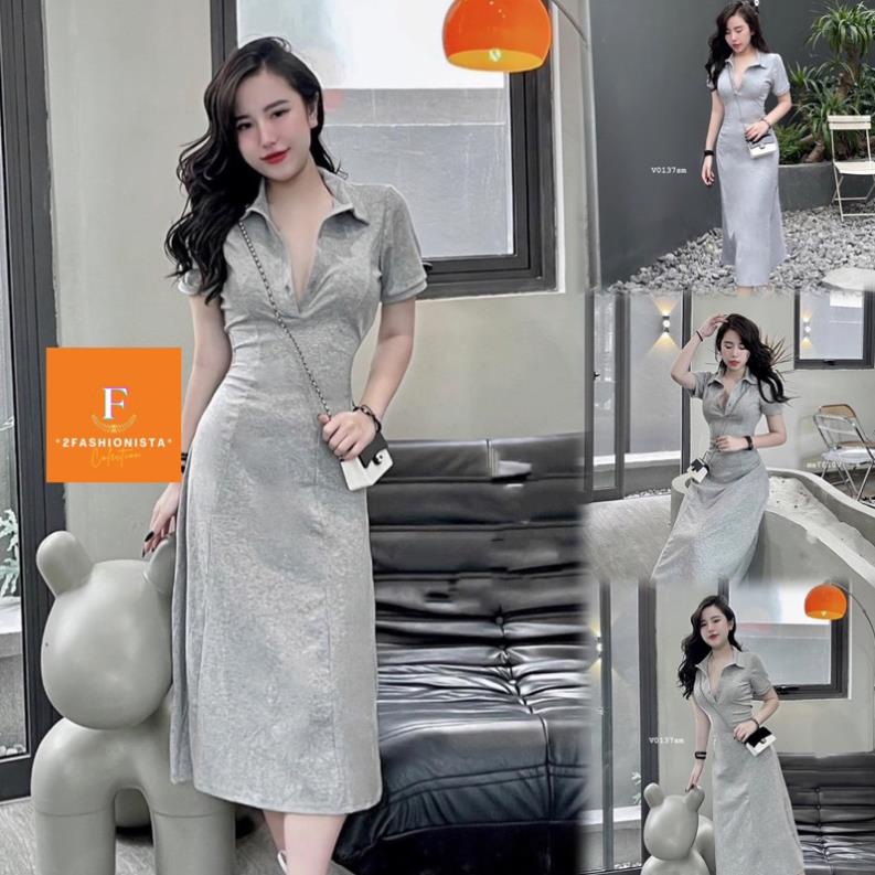 ĐẦM form dài cổ sơ mi dáng A(chất liệu vải loại 1) - 2FASHIONISTA