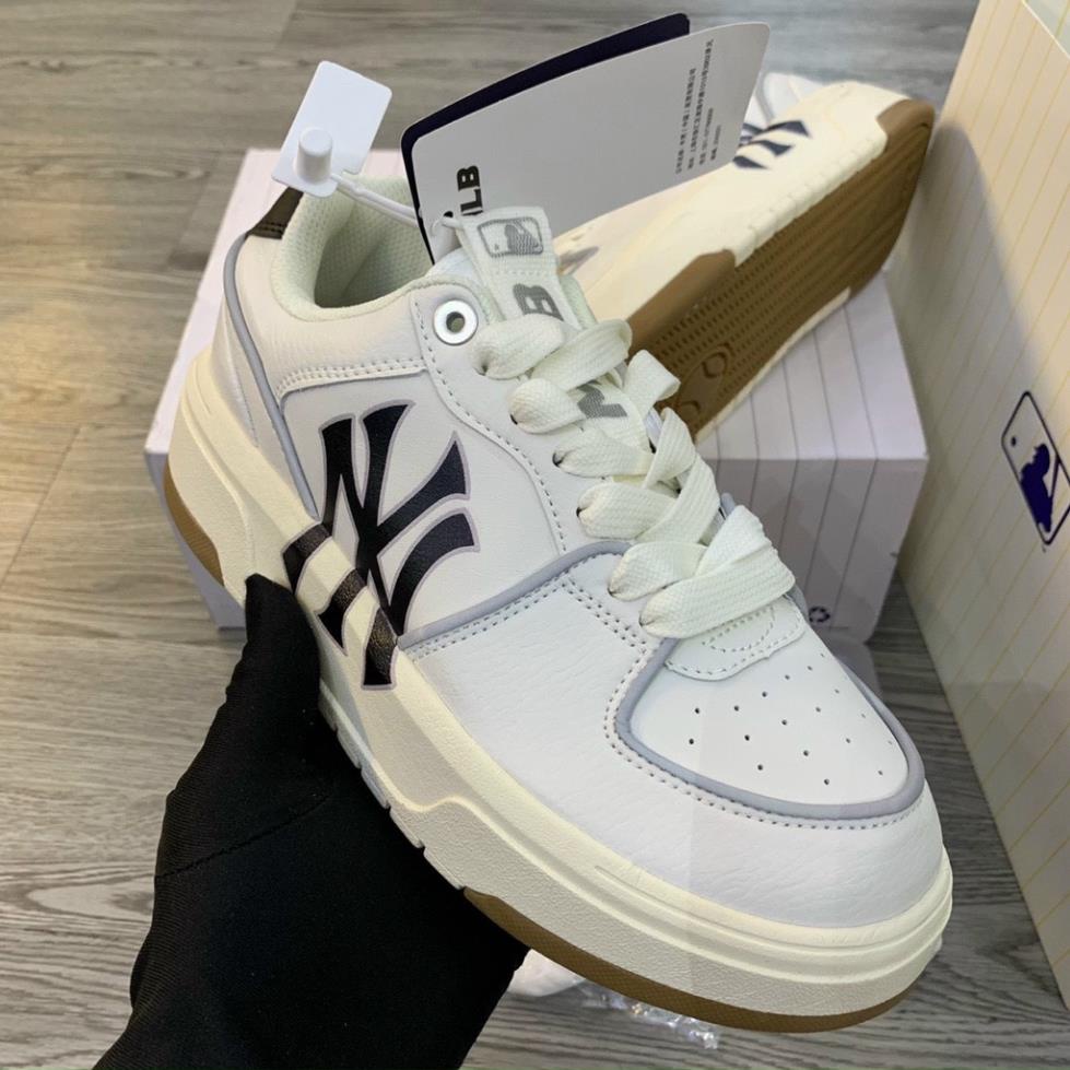 Giày thể thao MLB Chunky liner phản quang màu mới Hot , Giày sneaker nam nữ mlb trắng kem chữ đen đế nâu