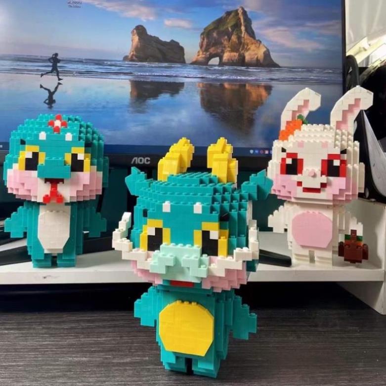 Mô hình lắp ráp 3D 12 Con Giáp size to 17cm - 18cm dễ thương, quà tặng sinh nhật cho bé, đồ chơi lắp ghép trí tuệ