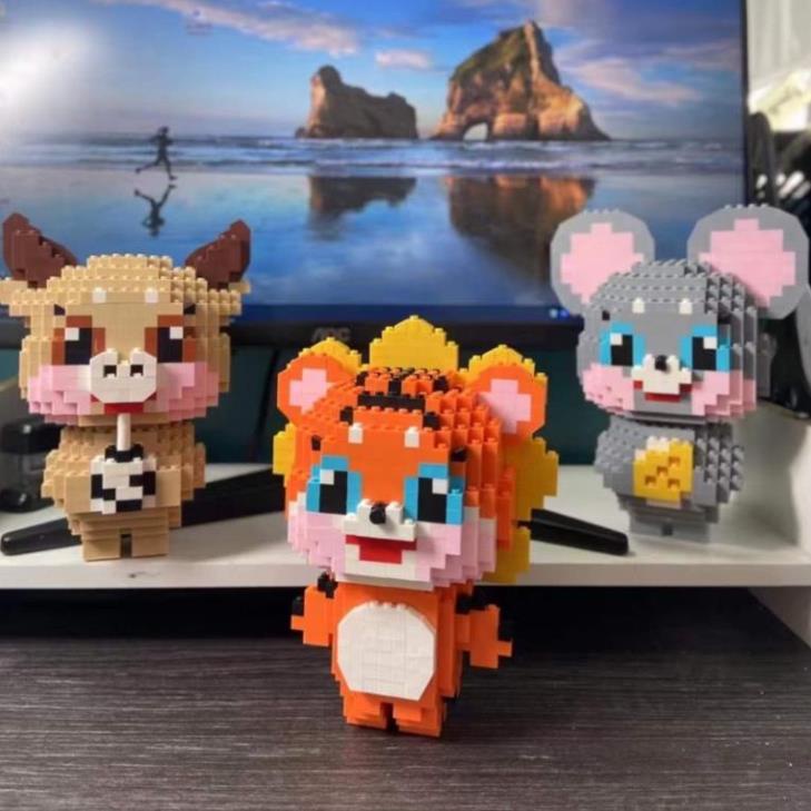 Mô hình lắp ráp 3D 12 Con Giáp size to 17cm - 18cm dễ thương, quà tặng sinh nhật cho bé, đồ chơi lắp ghép trí tuệ