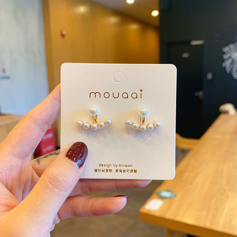 Bông Tai Ngọc Trai Treo Sau Lưng Đơn Giản Độc Đáo Sơn Trang Trí