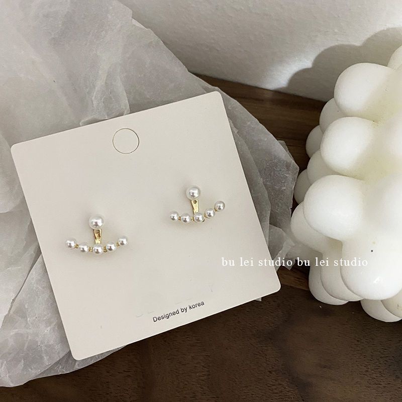 Bông Tai Ngọc Trai Treo Sau Lưng Đơn Giản Độc Đáo Sơn Trang Trí