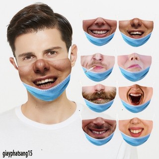 Khẩu trang y tế 3d mặt cười biểu cảm troll độc lạ cực ngầu